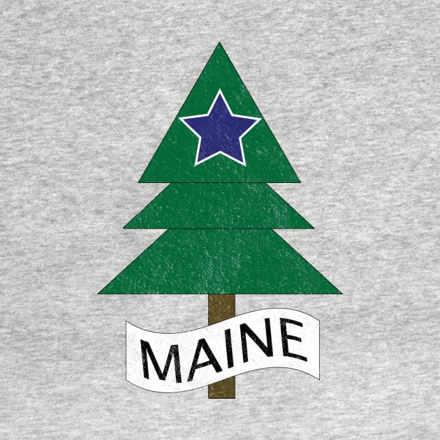 1901 Maine State Flag Remix Distressed Vintage by spiffy_design